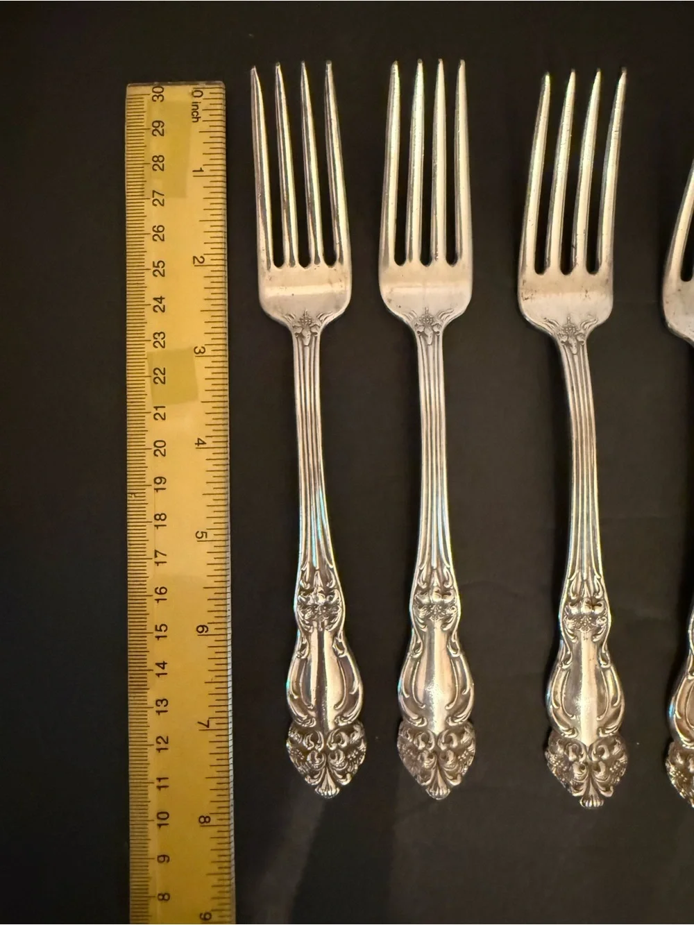 Reed & Barton Silver-Plated Ornate Dessert Forks - Set of 6